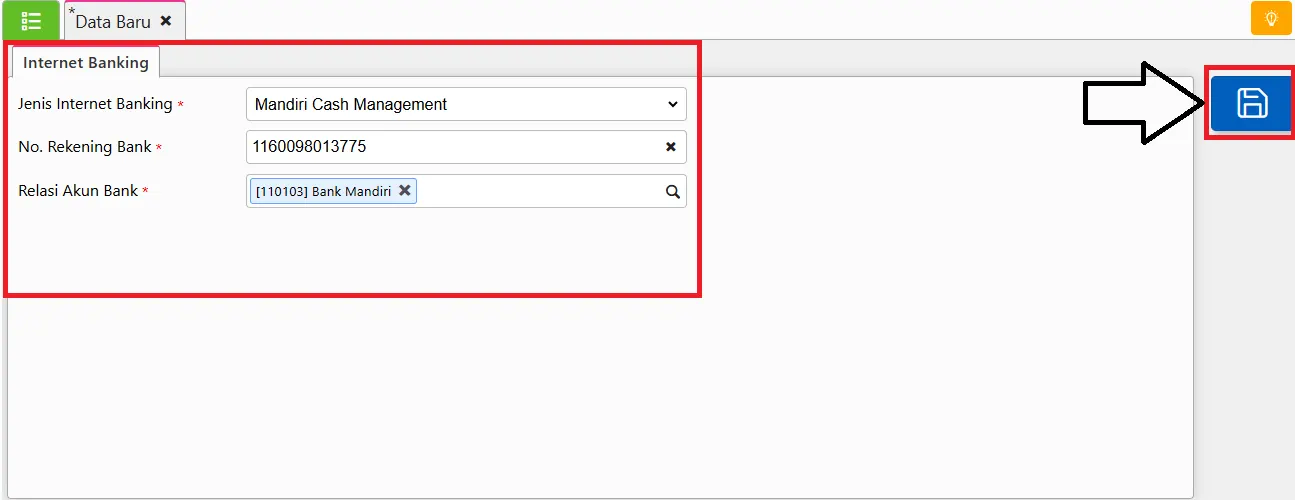 mendaftarkan internet banking Accurate Online